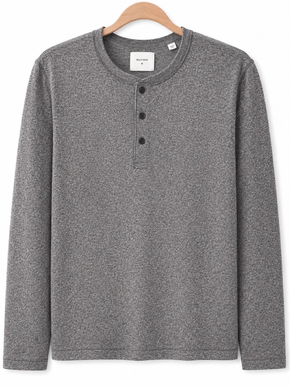 Billy Reid Heather Gray Long-Sleeve Henley
